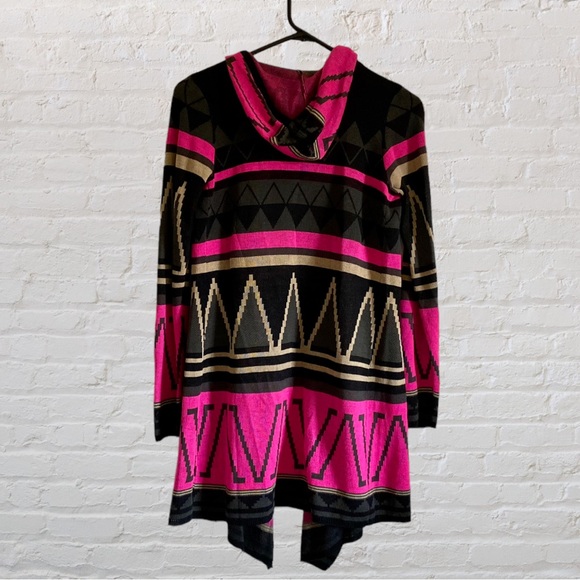 HOODED OPEN FRONT DRAPED SWEATER CARDIGAN - Picture 2 of 10